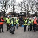 Wilmslow CleanTeam and Wilmslow Town Council volunteers preparing for the litter picking event on 2nd April 2014