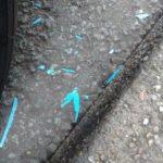 Blue Plastic TakeAway Fork In Pieces